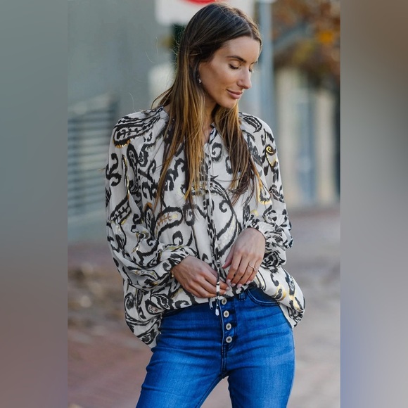 Muliticolor Boho Flower Print Casual Blouse Bohemian Top - Picture 1 of 13